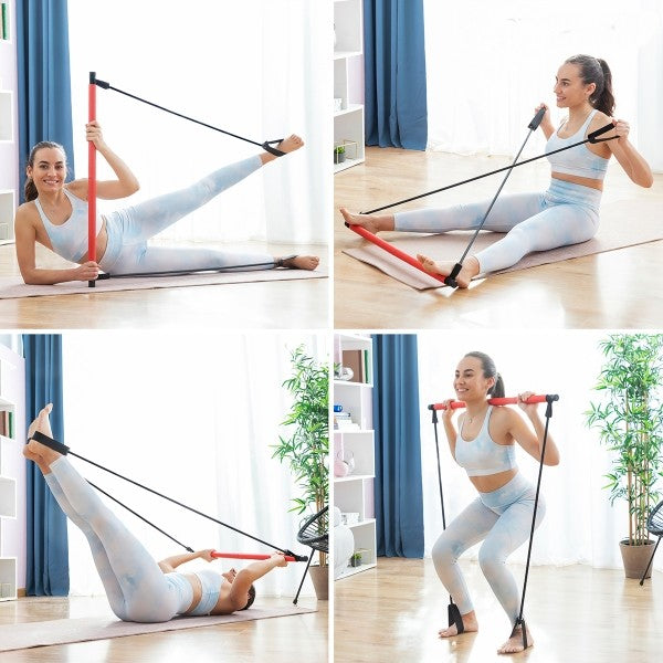 Fitness Bar with Resistance Bands and Exercise Guide by Resibar™
